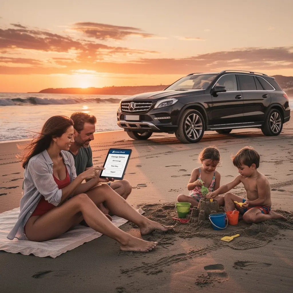 Pracownik przedstawia różne opcje ubezpieczenia z pełnym zakresem ochrony i opcjami udziału własnego.