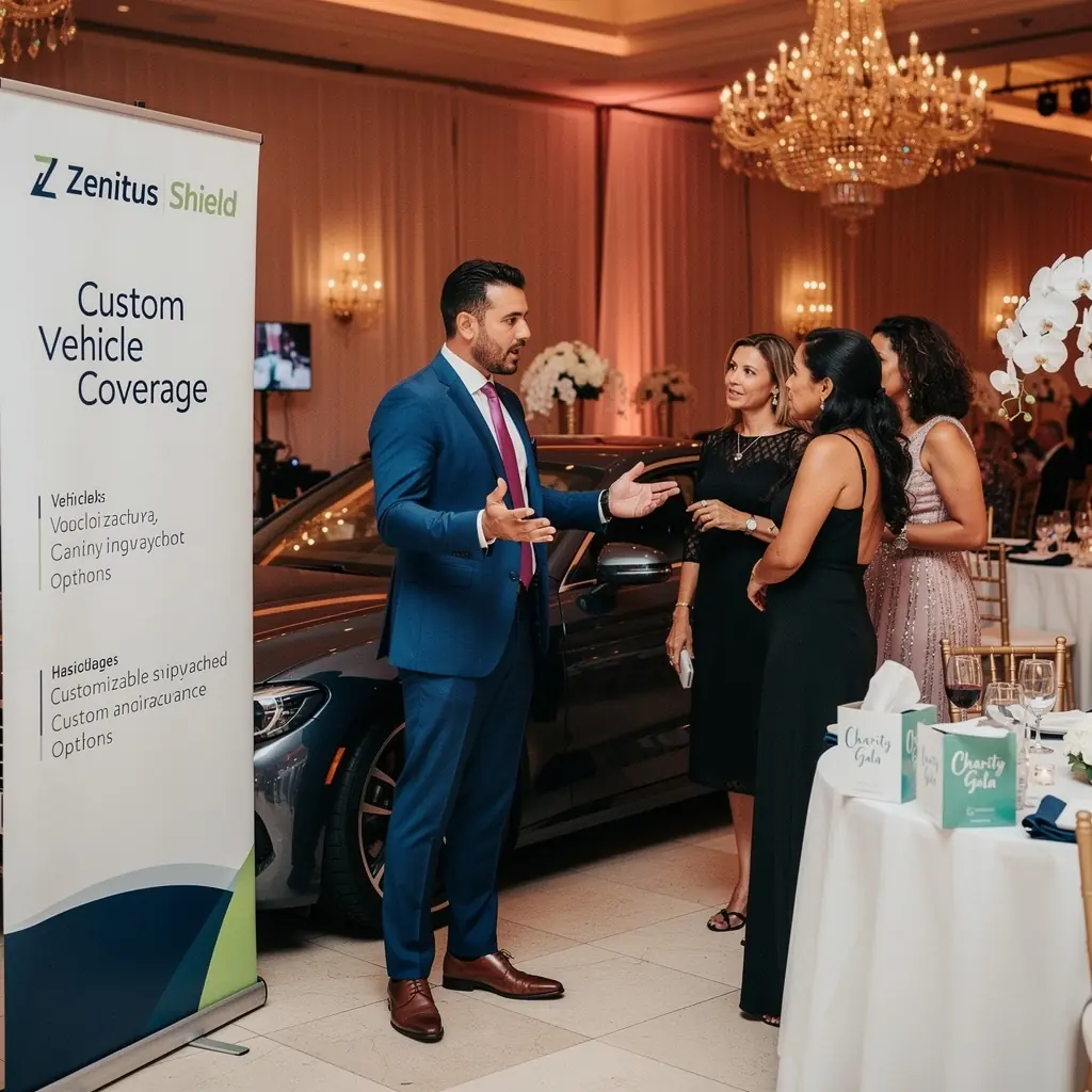 Grafika ilustrująca aplikację mobilną, która umożliwia zarządzanie polisą ubezpieczeniową.